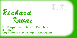 richard kavai business card